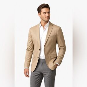 Hugo Boss James4/Sharp6 Tan Stretch Blazer Jacket Men’s 36S Slim Fit